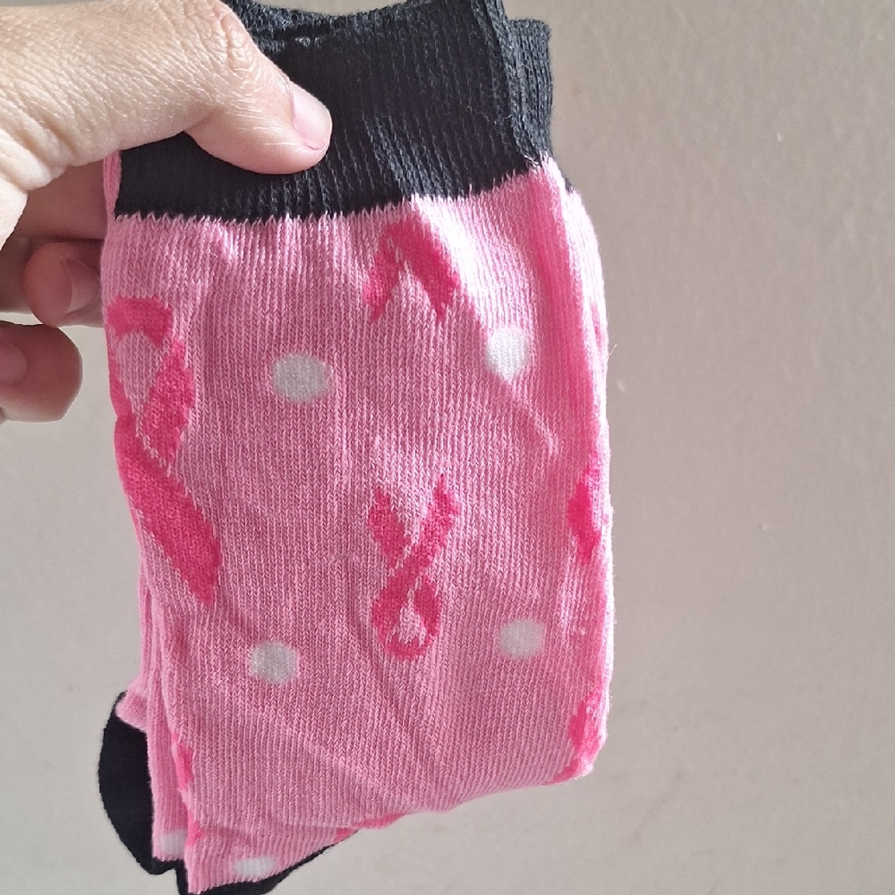 Pink and Black Women's Socks
